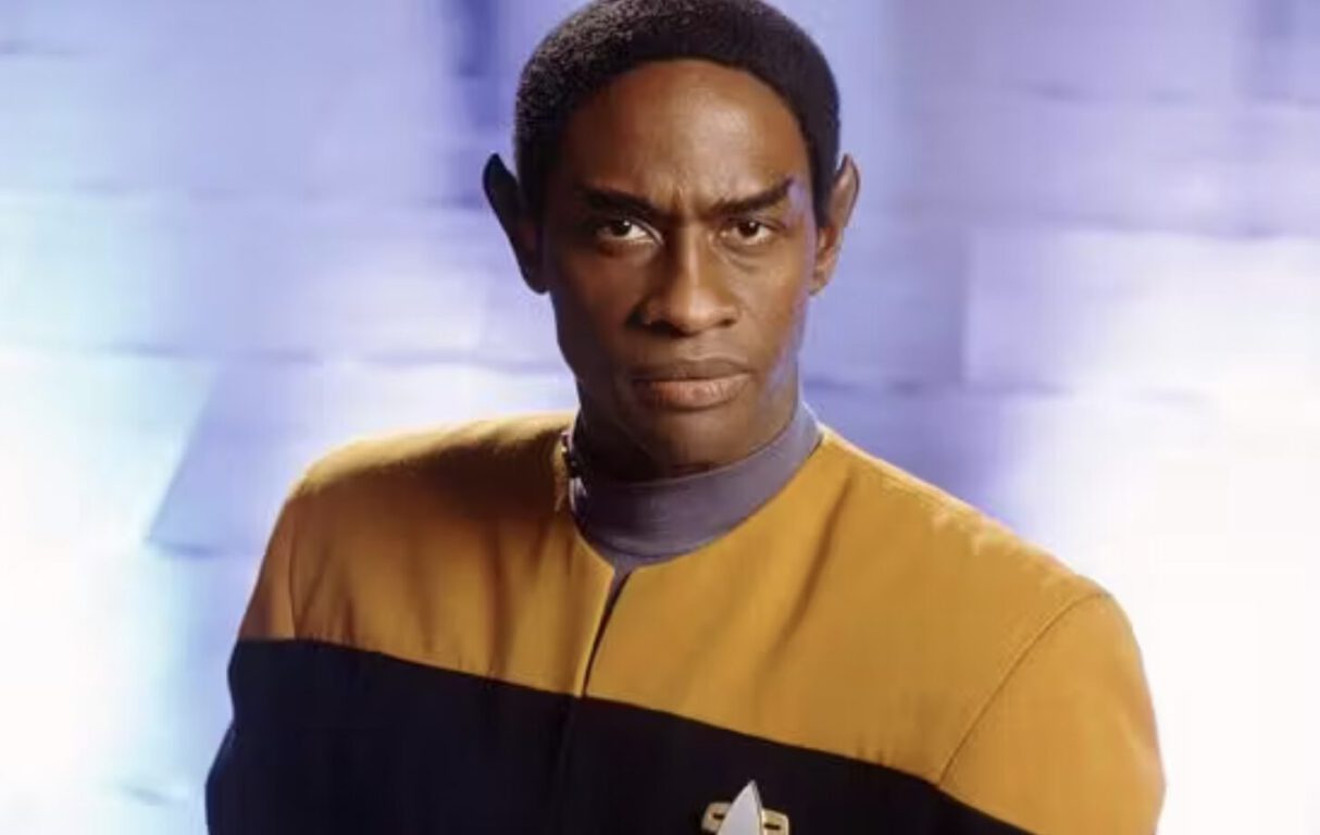 tuvok looks at the camera in a starfleet uniform